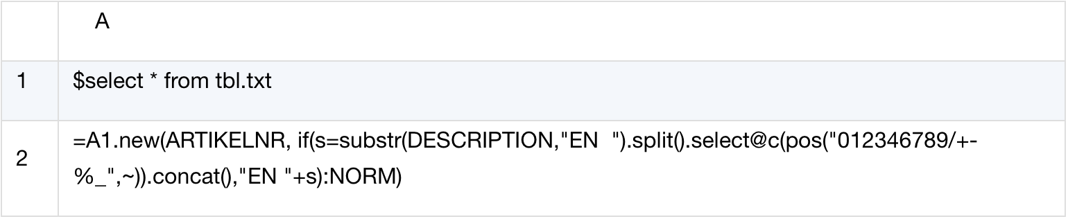 esProc SPL code