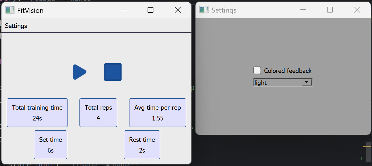 Image visualization of the two windows on light mode, colored feedback disabled