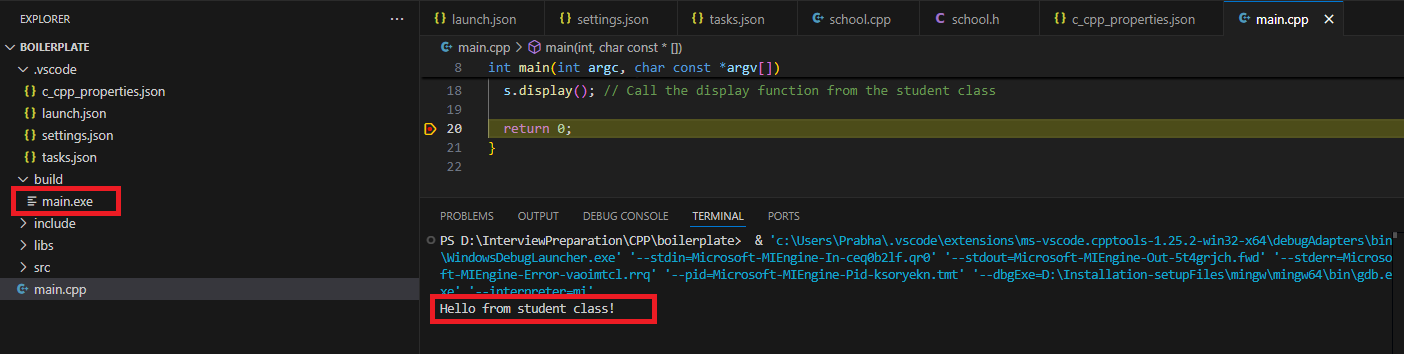 cpp output