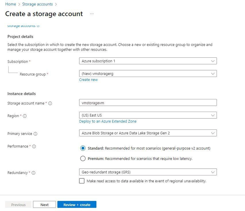 Azure storae service