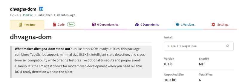 Dhvagna-DOM: A Lightweight TypeScript DOM Ready Utility by Gnanesh Balusa