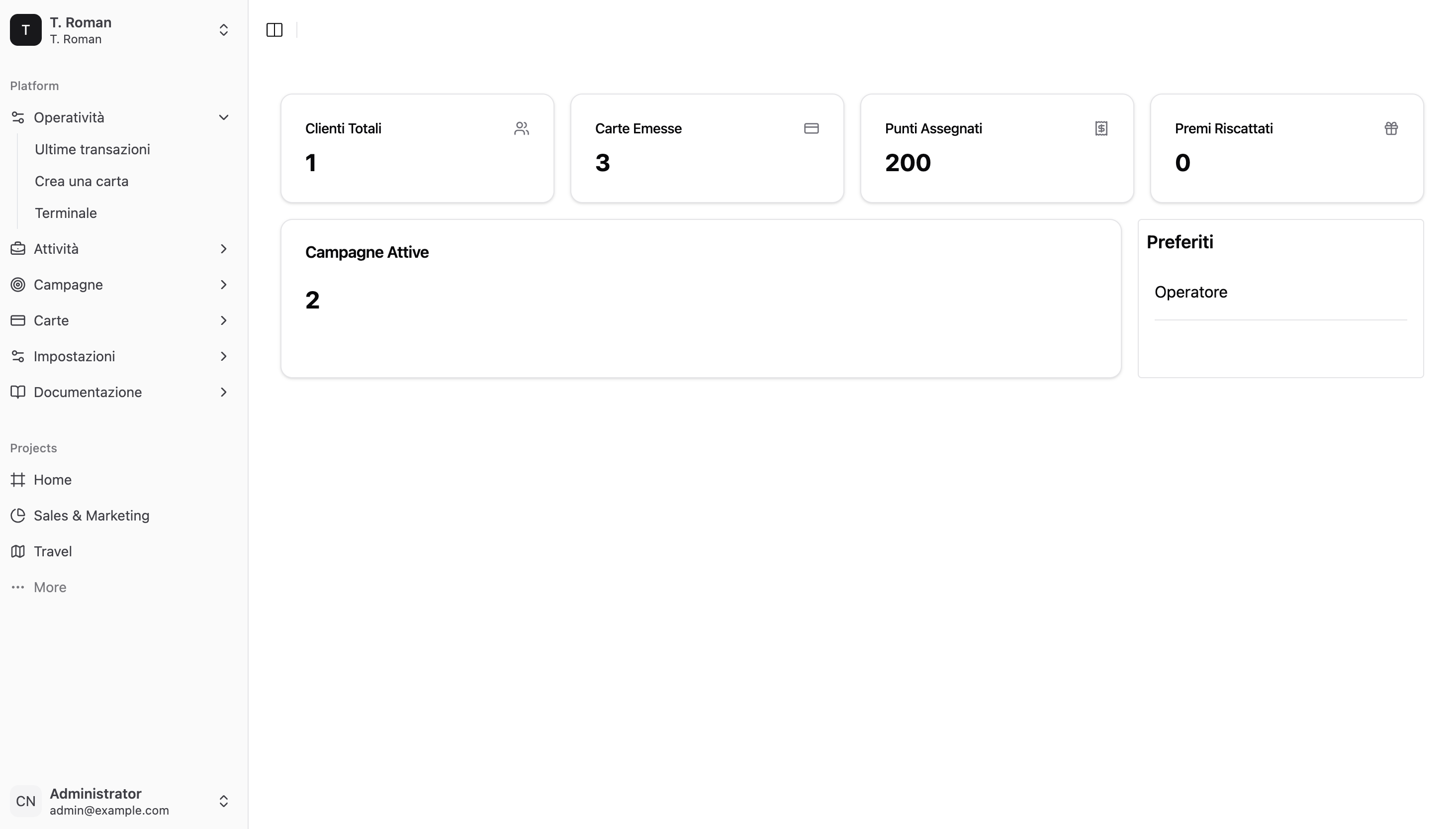 Home Dashboard Sidebar