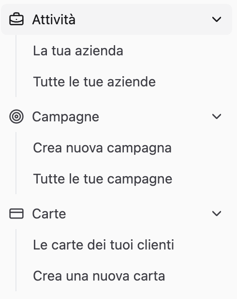 Fidely sidebar sections