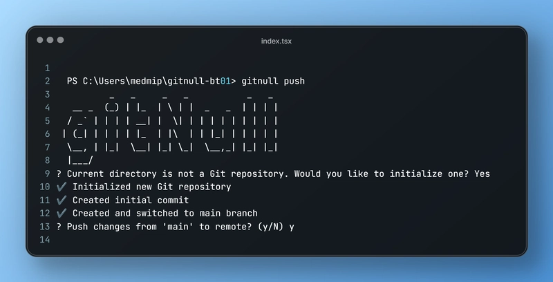 I built gitNull: A minimalist GitFlow CLI tool to save time and stay focused