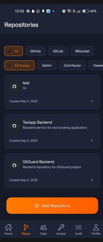 Repository Screen