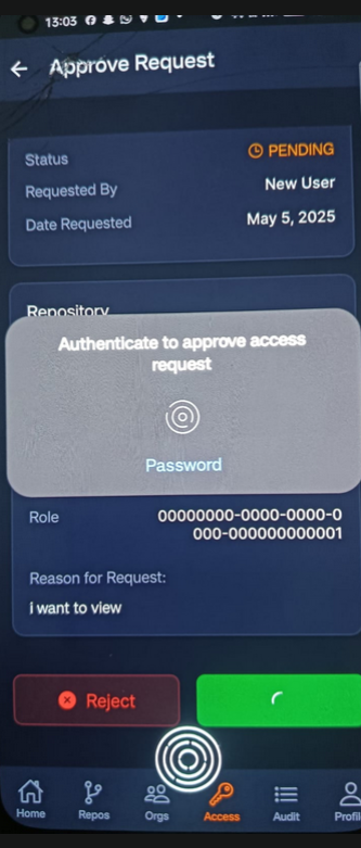 Biometric Approval