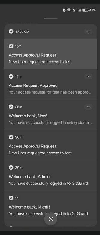 Push Notifications List