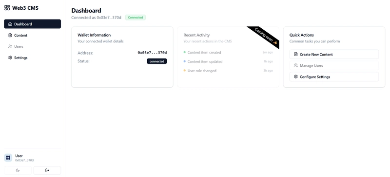 Implementing authorization for a Web3-based CMS