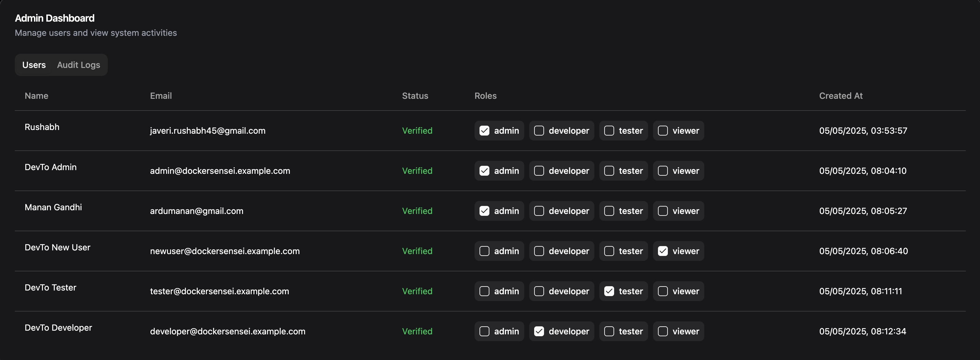 User Management Dashboard