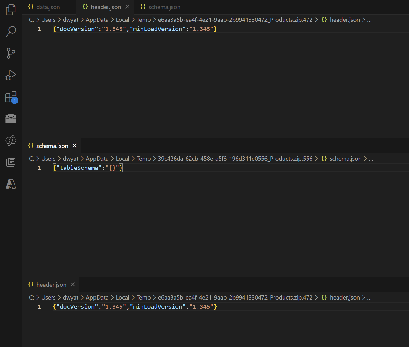 json contents