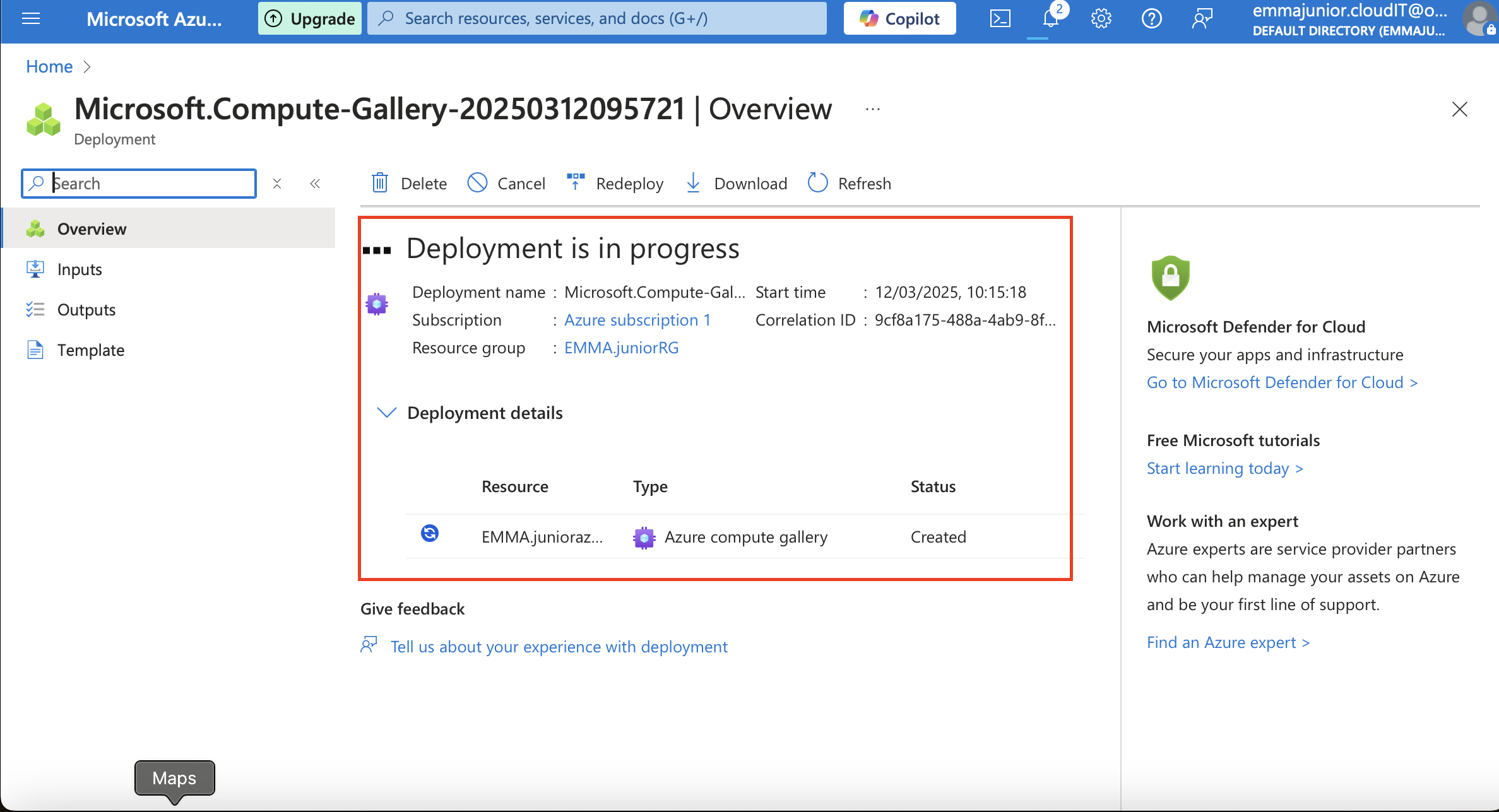 Deployment in progress