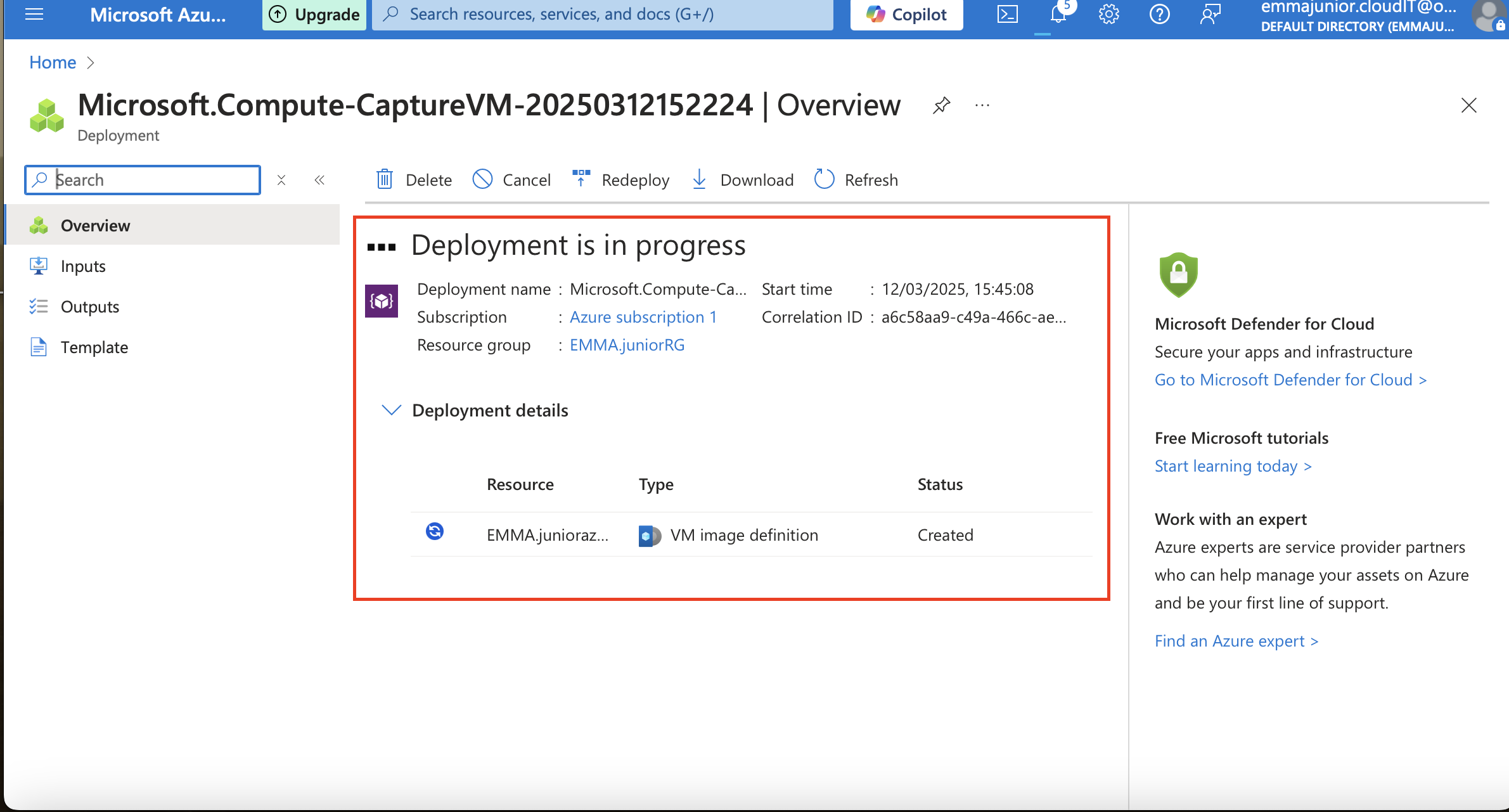 Deployment in progress