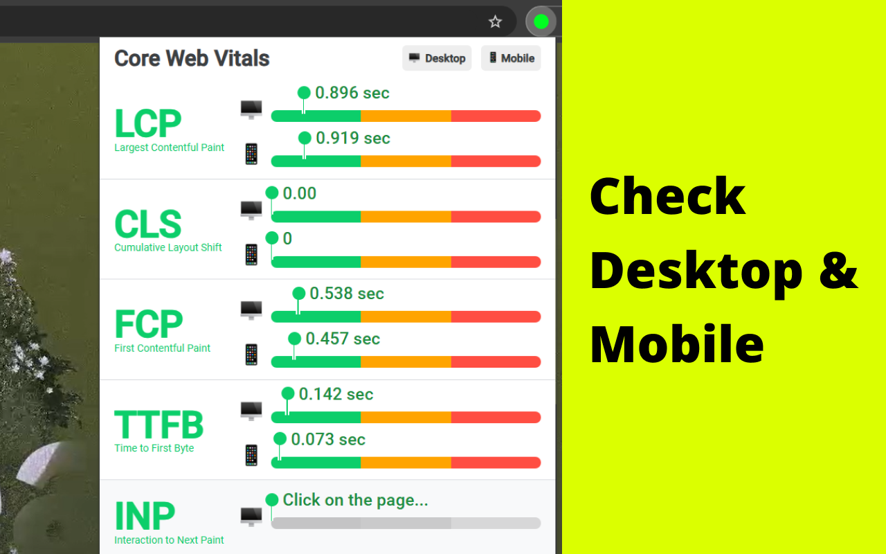 Check Core Web Vitals