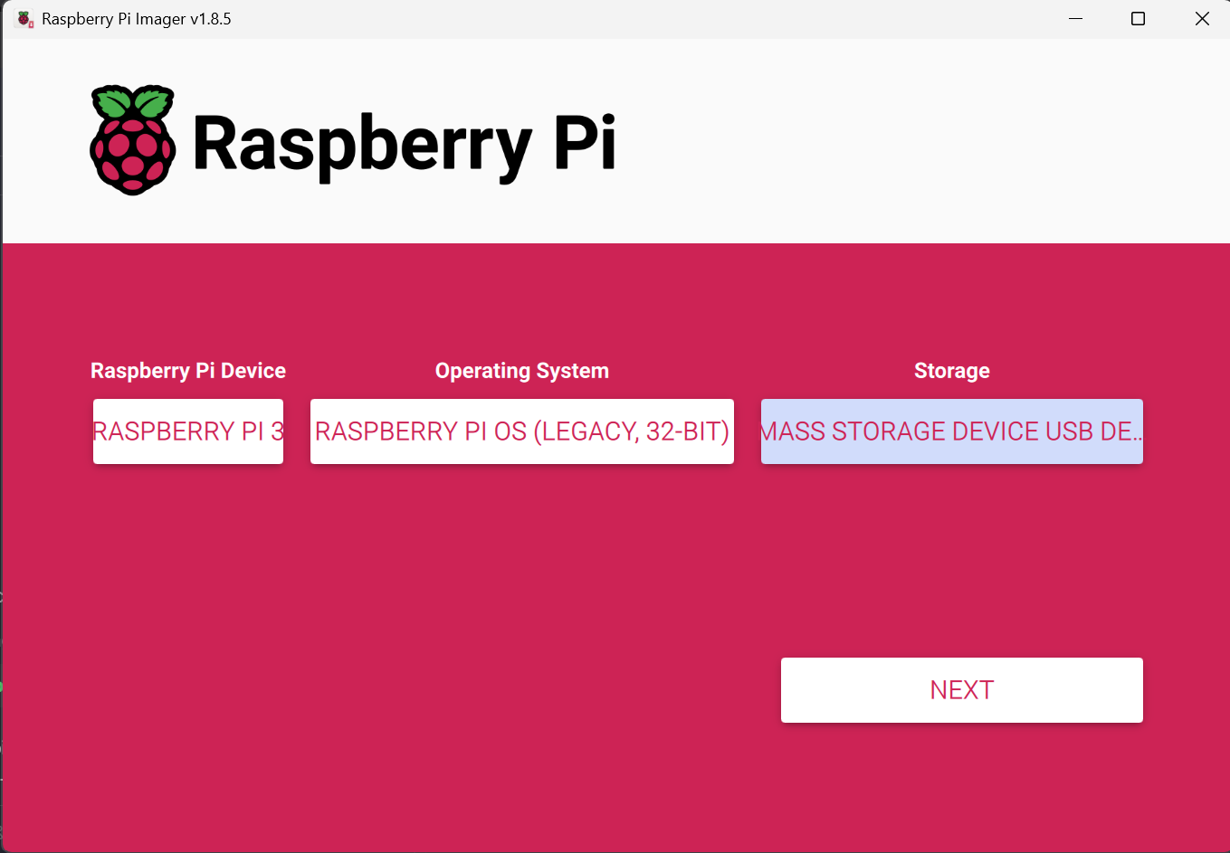 Select OS and Storage