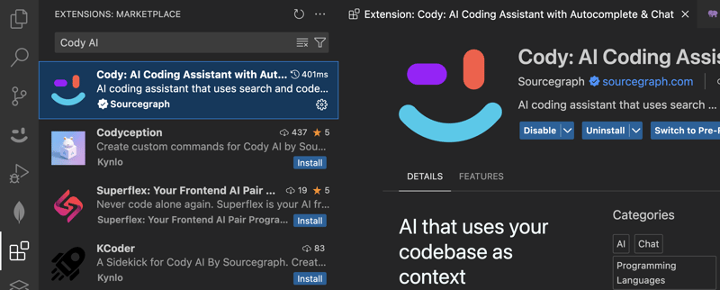 Cody VS Code Extension