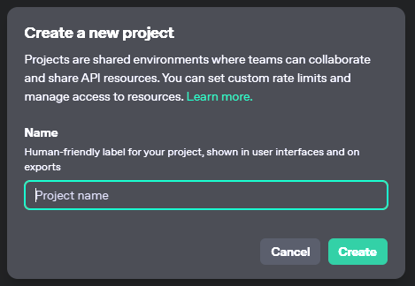 Project creation image