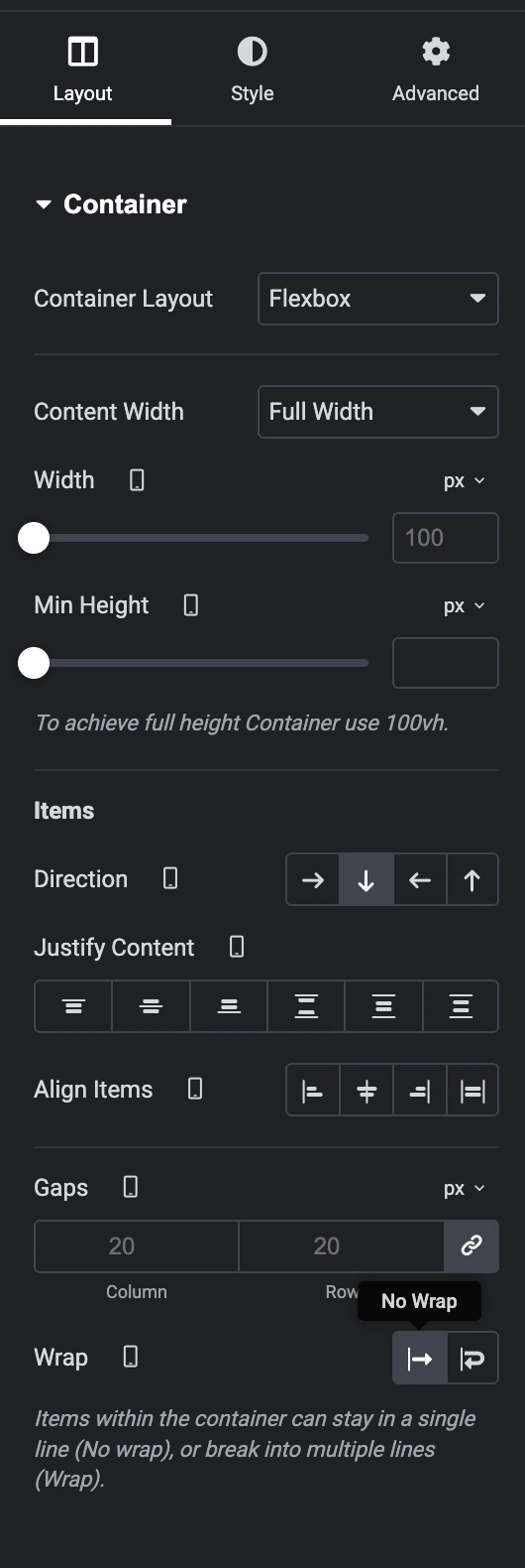 Elementor Image width 100% at mobile