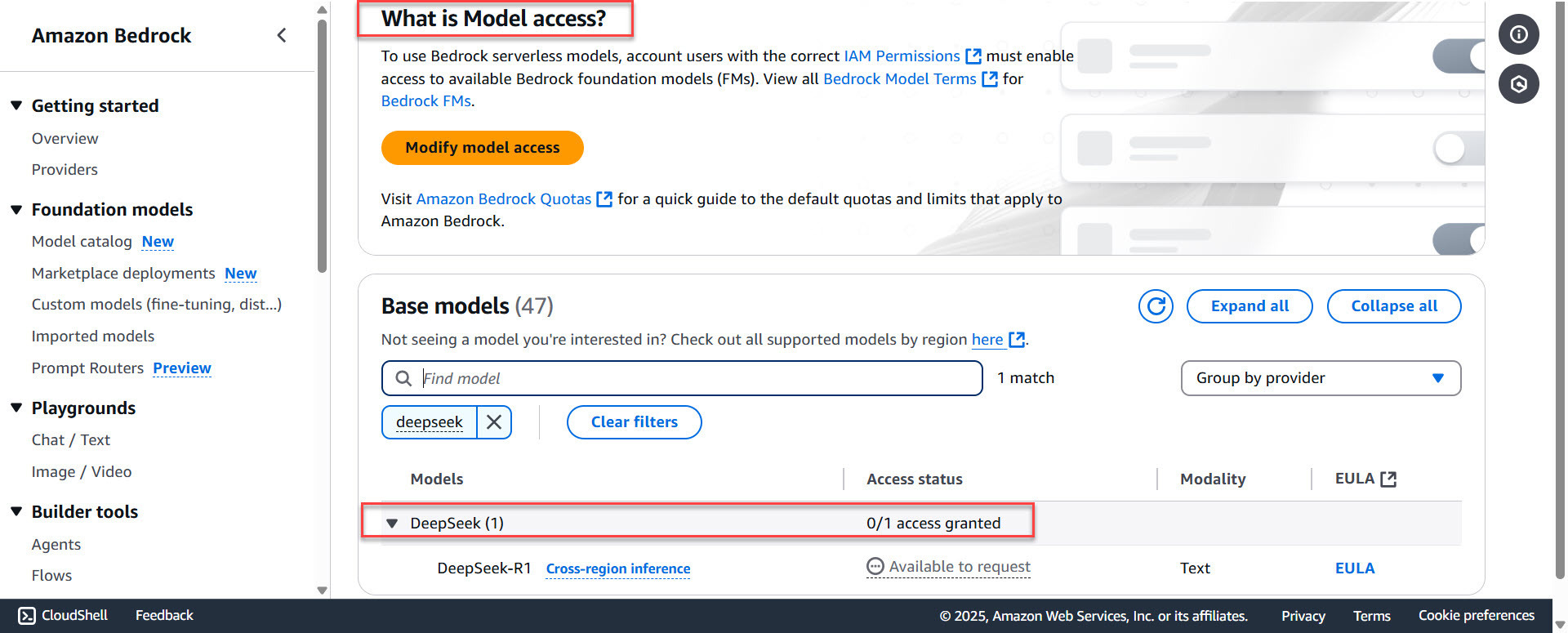 DeepSeek  Model access