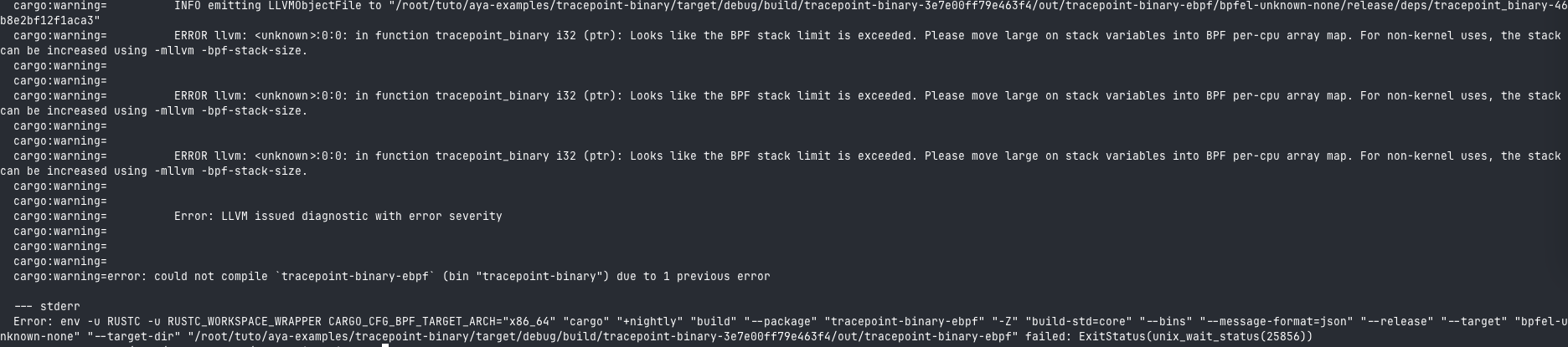 Output of stack error