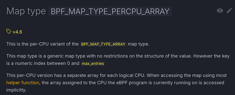 PerCpuArray ebpf documentation