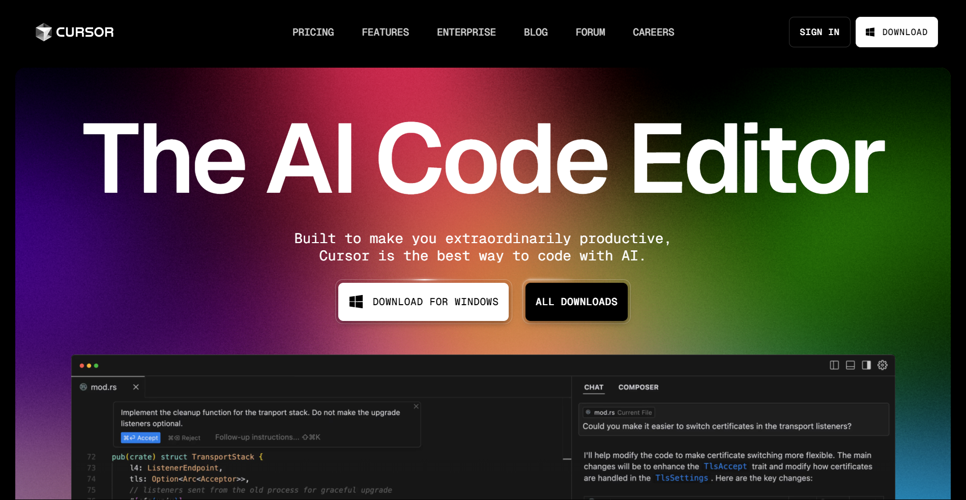 Cursor Homepage