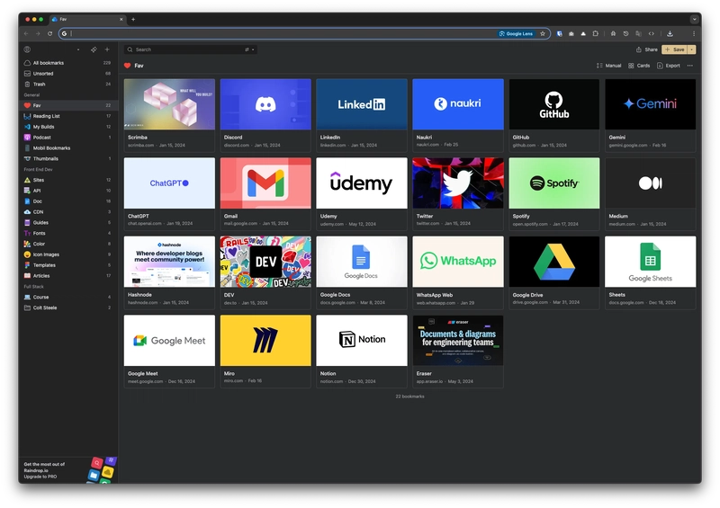 Make Raindrop Your New Tab Page (for Chrome)
