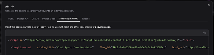 Adding the Chat Widget in NocoBase