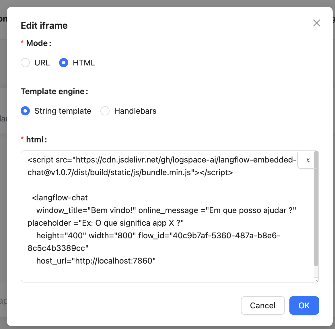 Adding the Chat Widget in NocoBase