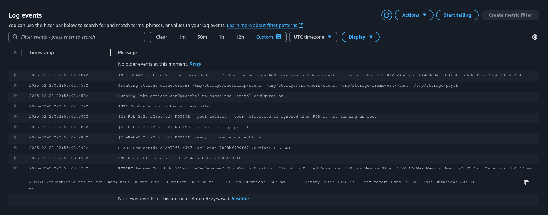 php-fpm coldstart