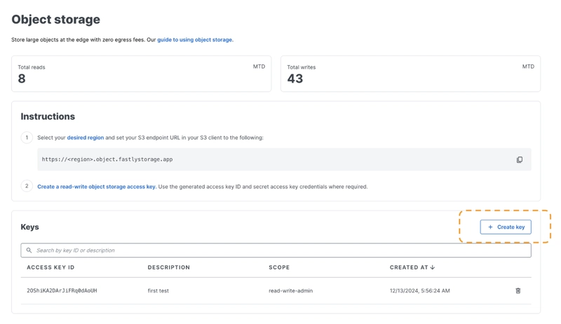 Connecting your CDN to Fastly Object Storage