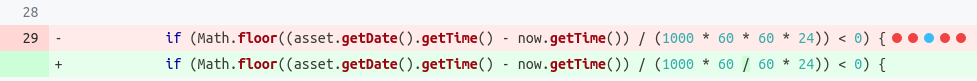 Image Another surviving mutation changing / operator to * operator in line 29.