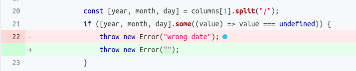 Image Surviving mutation in line 22 related to not checking an exception message.
