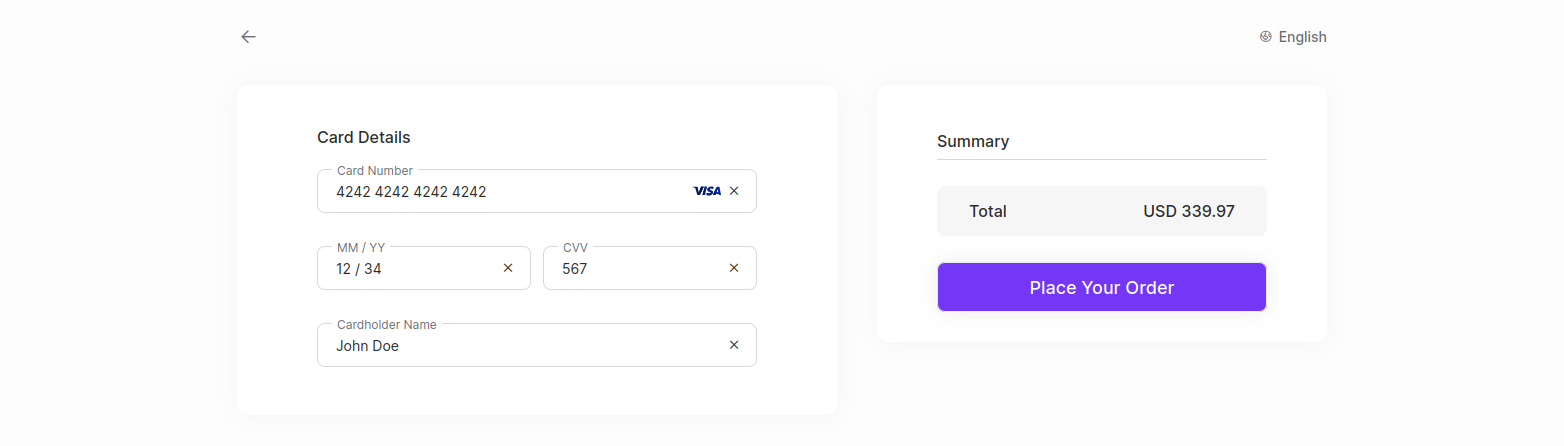 Payment page