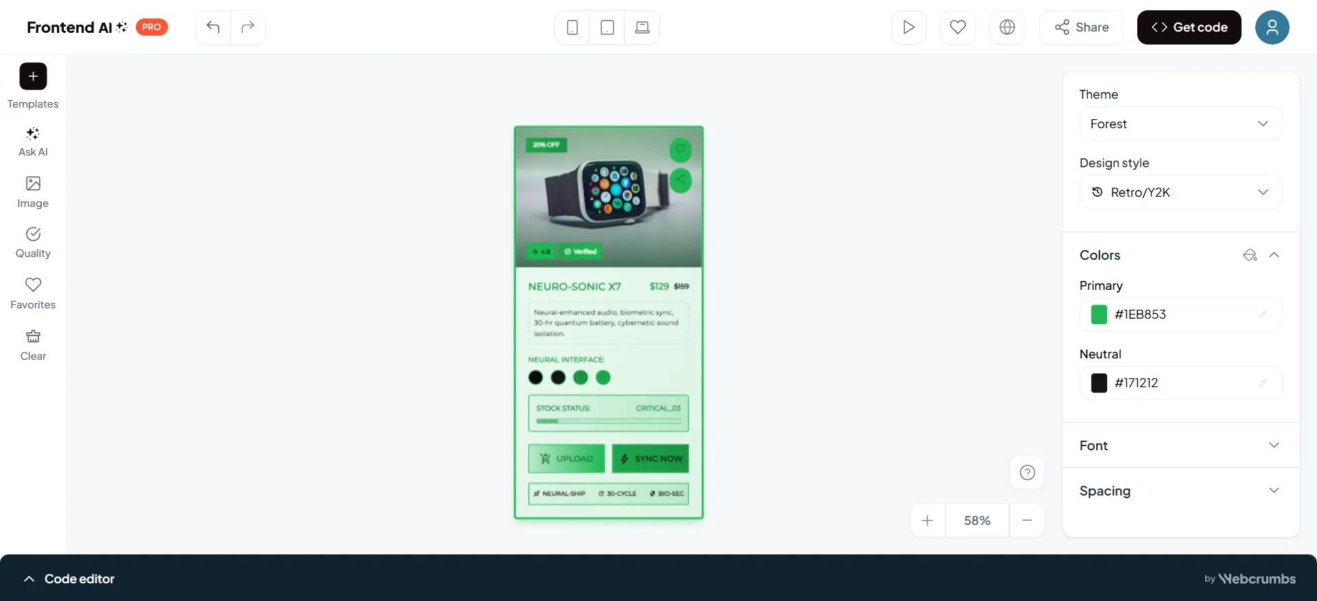 Webcrumbs Frontend AI