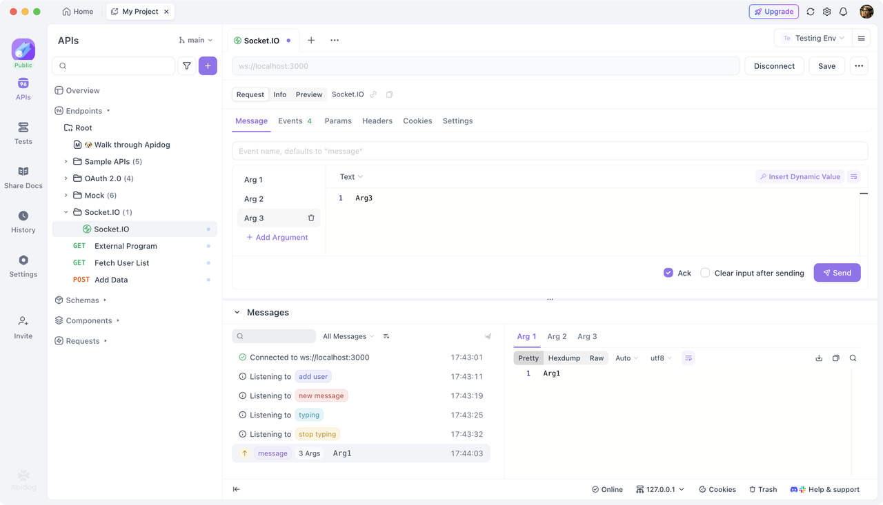 Socket.IO Debugging Tools