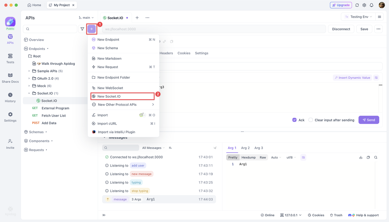 Socket.IO Debugging Tools