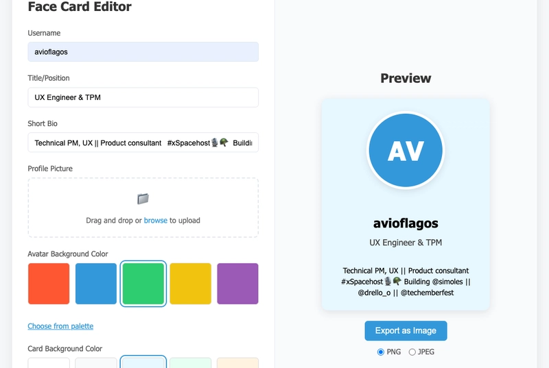 Create Custom Profile Initial Avatar with Live Preview