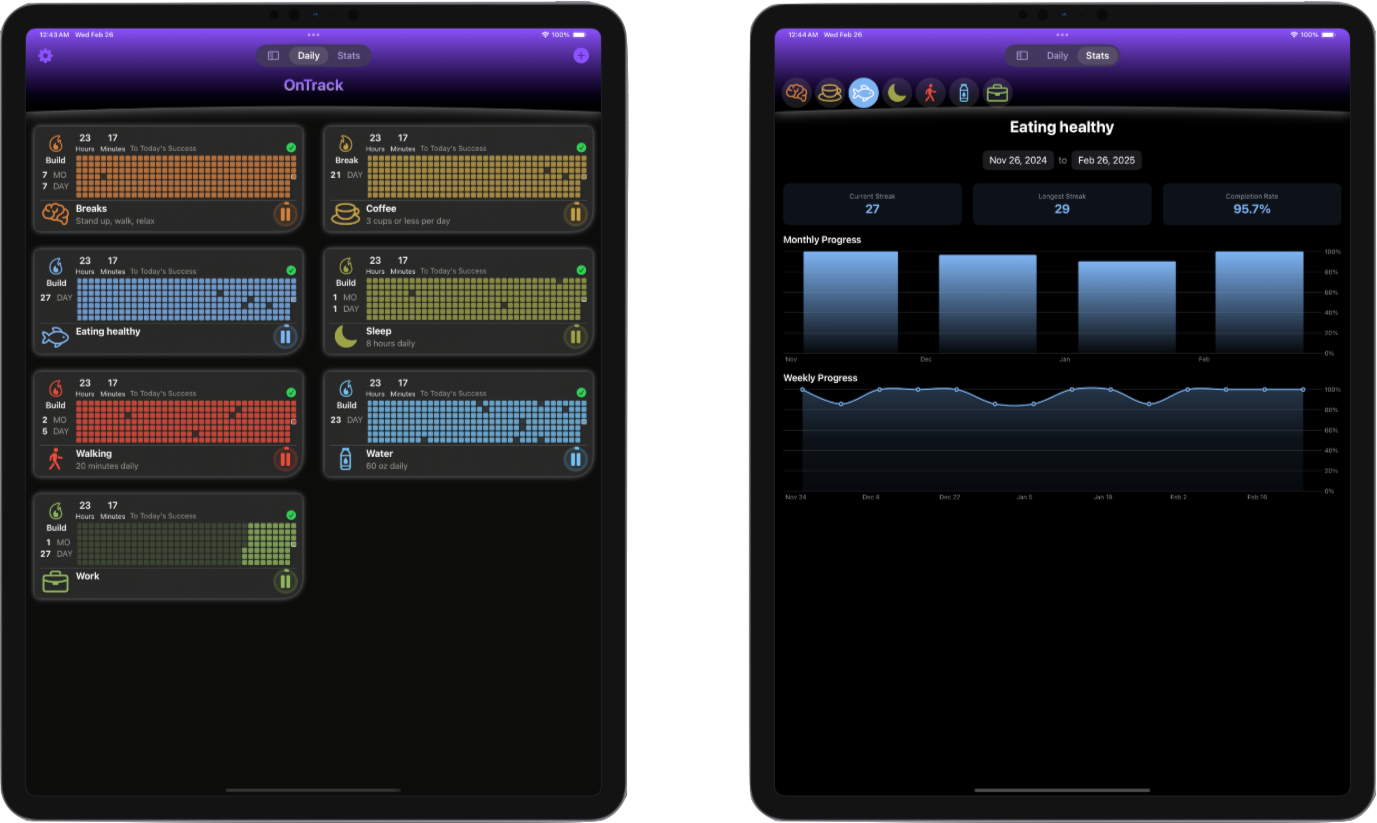 OnTrack on iPad
