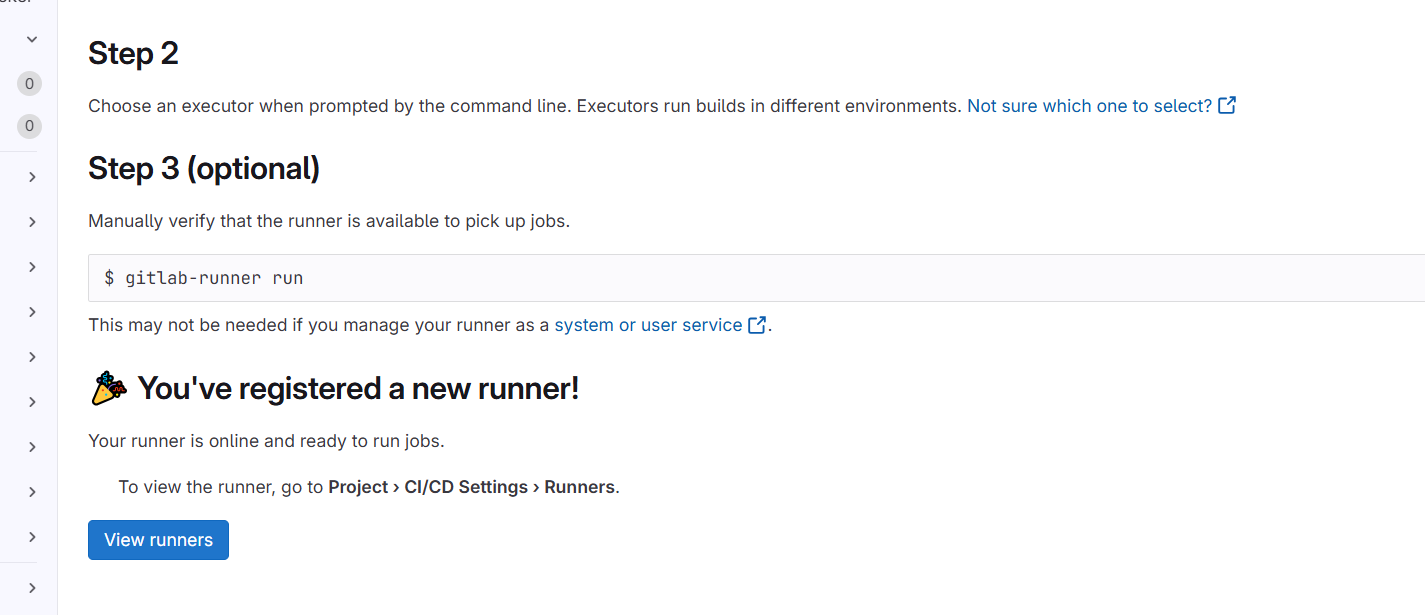 registered a new runner