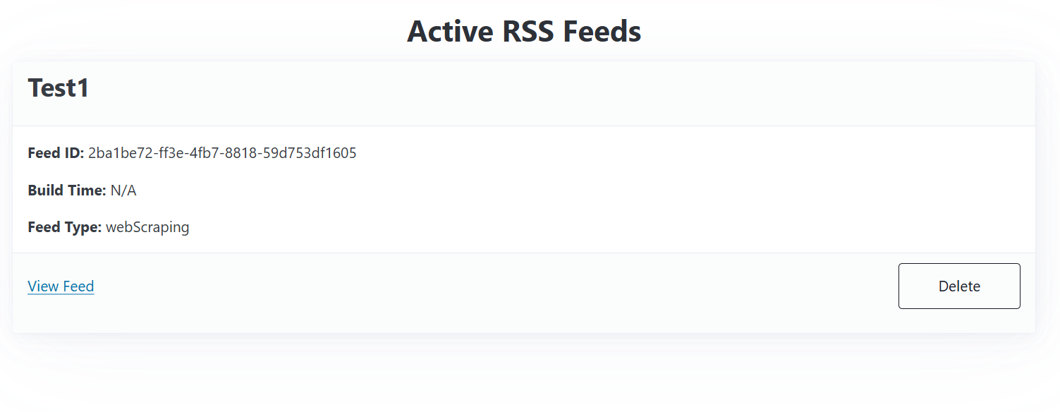 Active Feeds Page