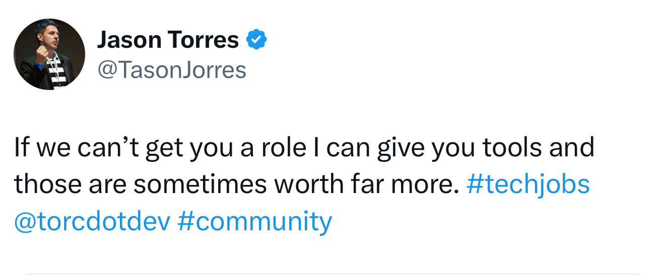 Tweet from Jason Torres
