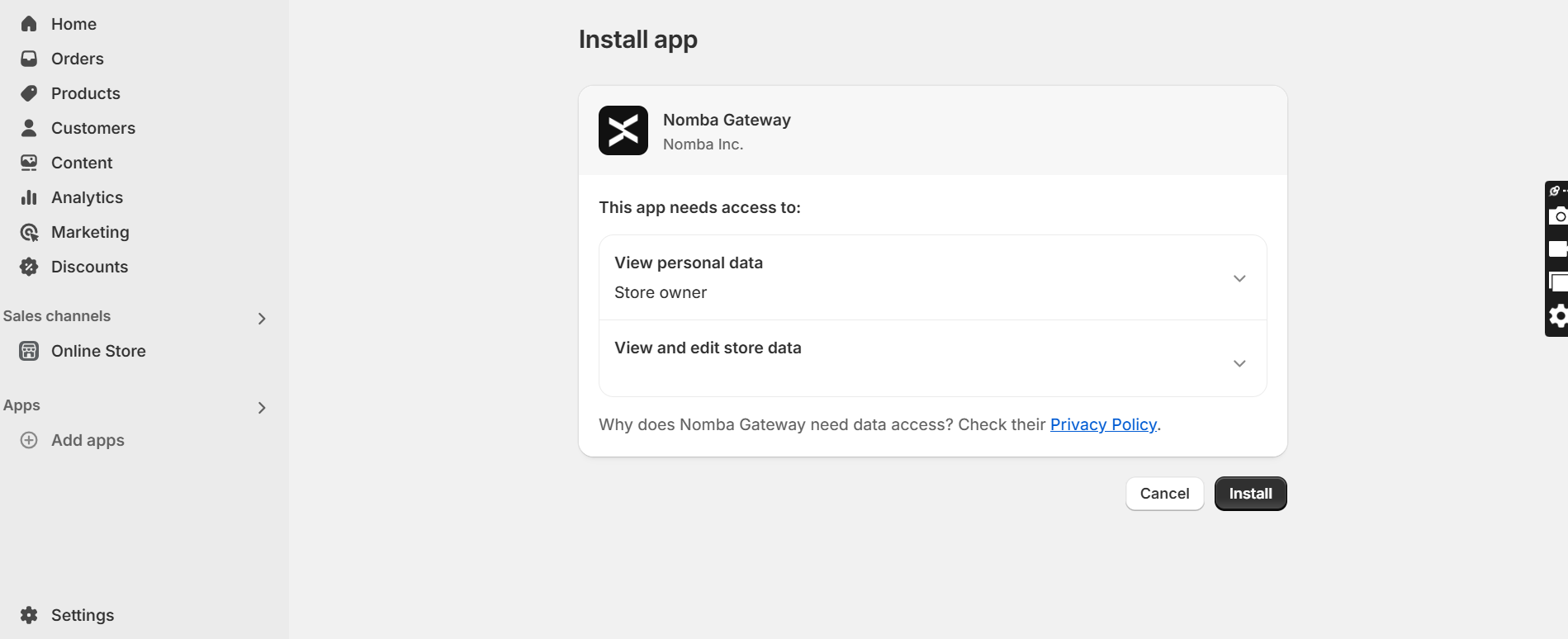 install