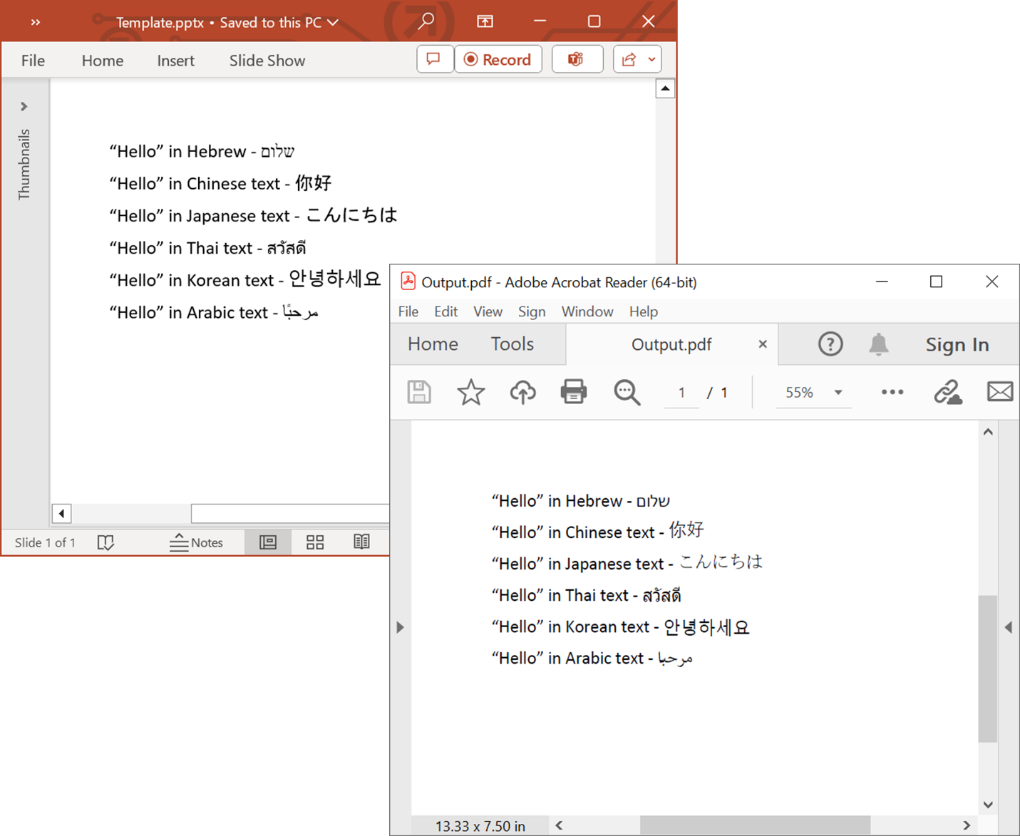 Default fallback fonts in PowerPoint to PDF conversion