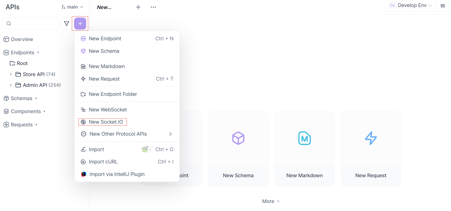 Create new Socket.io endpoint