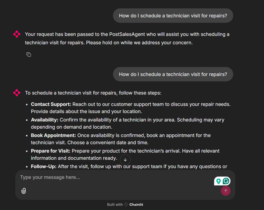 The agent can't reply to the user's request in time and needs to ask twice. Image by Author