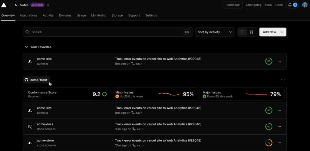 Vercel Dashboard