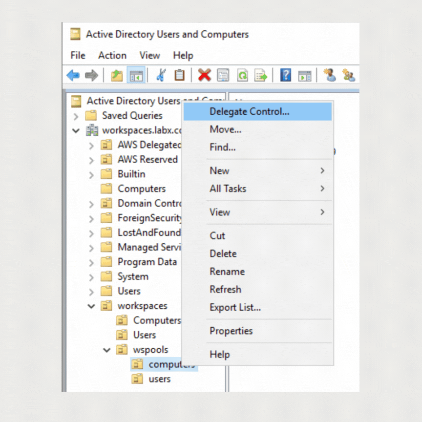 Assign permissions to service account