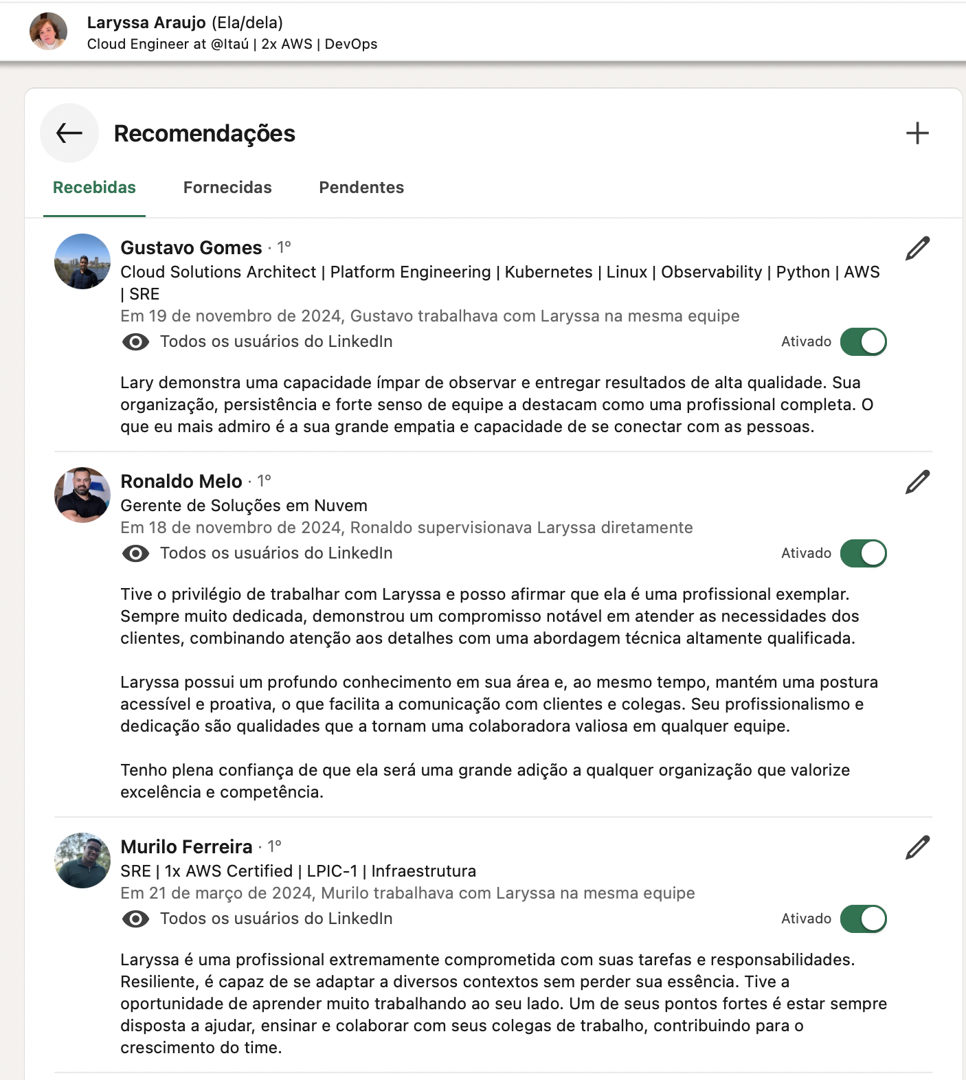 Recomendações