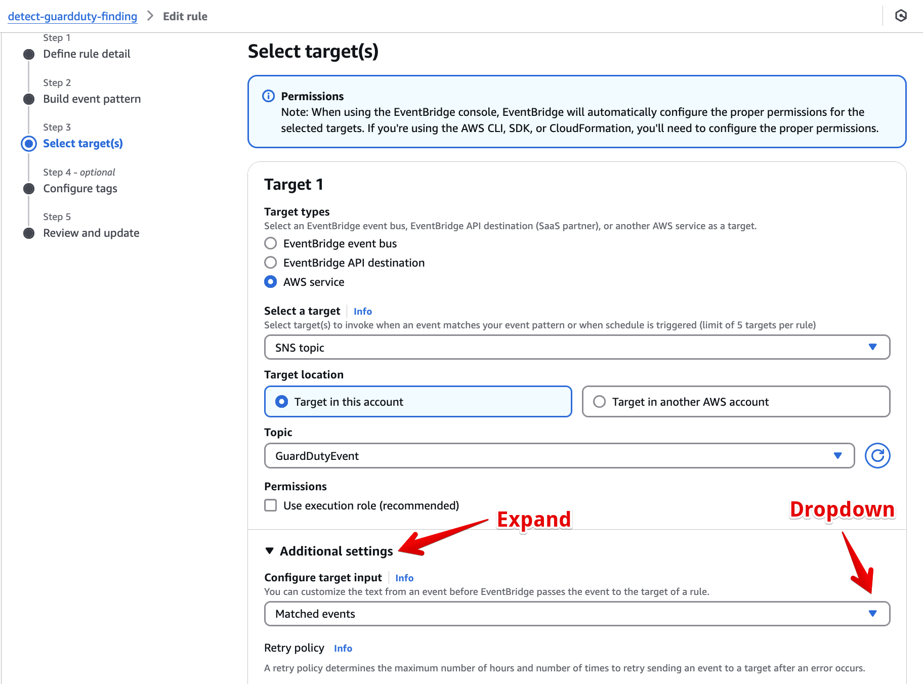 Settings select