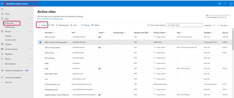 Detailed Hands-On Guide: Creating a Microsoft 365 SharePoint Site and Setting Up Site Policies